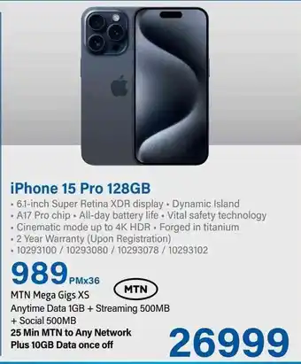 Incredible Connection iPhone 15 Pro 128GB offer