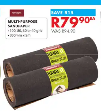 Chamberlain Multi-Purpose Sandpaper 300mm x 5m offer