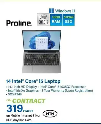 Incredible Connection Proline 14 Intel Core i5 Laptop offer