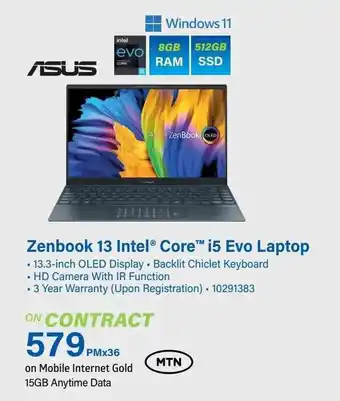 Incredible Connection ASUS Zenbook 13 Intel Core i5 Evo Laptop offer