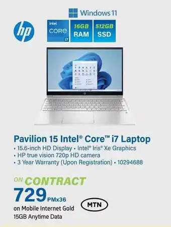 Incredible Connection HP Pavilion 15 Intel Core i7 Laptop offer