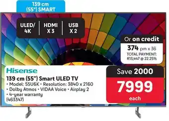Makro Hisense 139 cm (55") Smart ULED TV offer