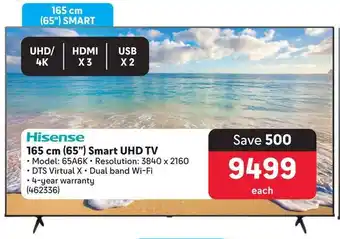 Makro Hisense 165 cm (65") Smart UHD TV offer