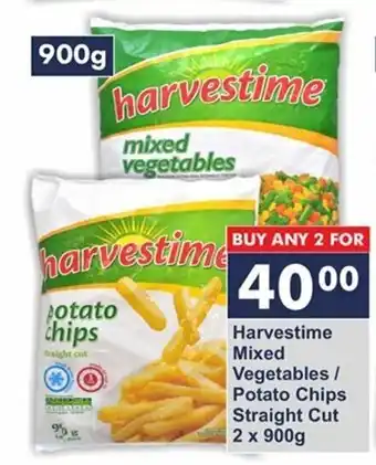 President Hyper Harvestime Mixed Vegetables / Potato Chips Straight Cut 2x900g offer