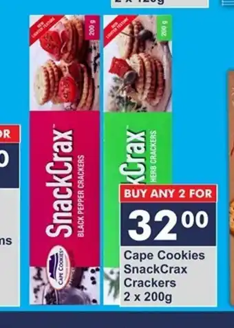 President Hyper Cape Cookies SnackCrax Crackers 2 x 200g offer
