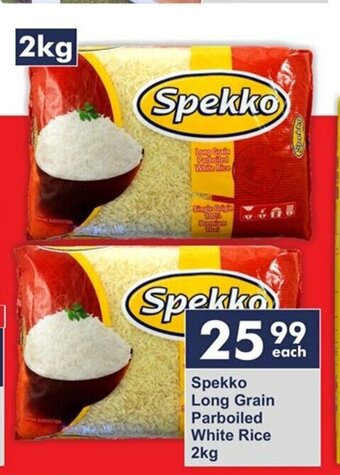 President Hyper Spekko Long Grain Parboiled White Rice 2kg offer
