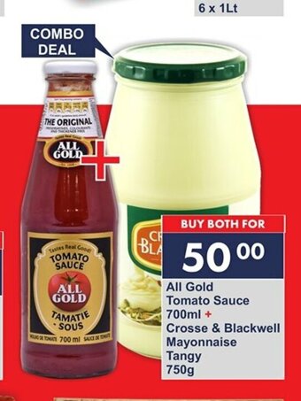 President Hyper All Gold Tomato Sauce 700ml + Crosse & Blackwell Mayonnaise Tangy 750g offer