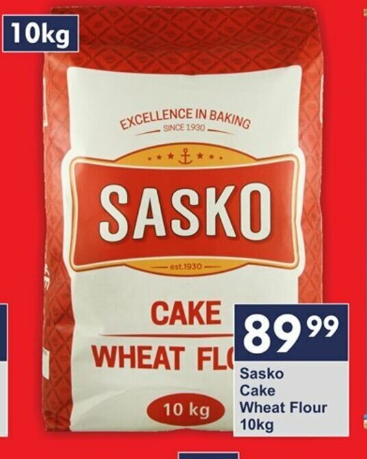 Sasko Cake Wheat Flour 10kg offer at President Hyper
