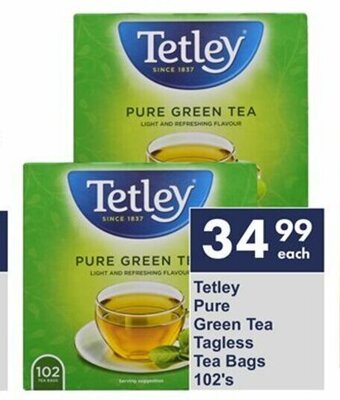 President Hyper Tetley Pure Green Tea Tagless Tea Bags 102's offer