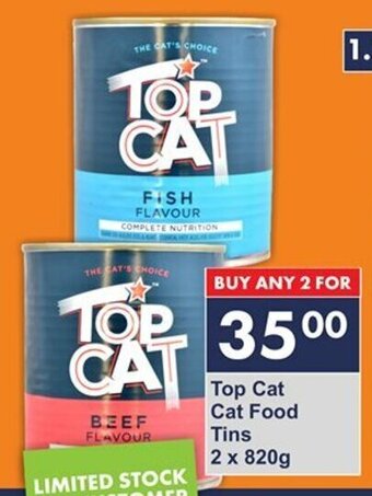 President Hyper Top Cat Cat Food Tins 2x820g offer