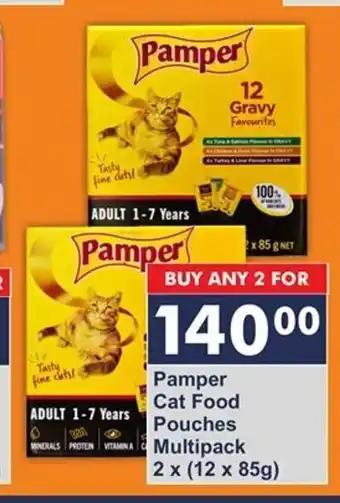 President Hyper Pamper Cat Food Pouches Multipack 2x(12x85g) offer