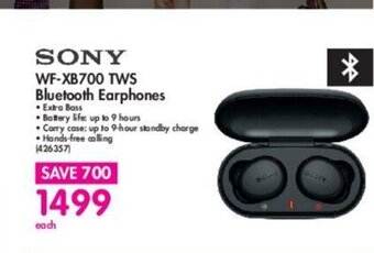 Makro Sony - WF-XB700 TWS Bluetooth Earphones offer