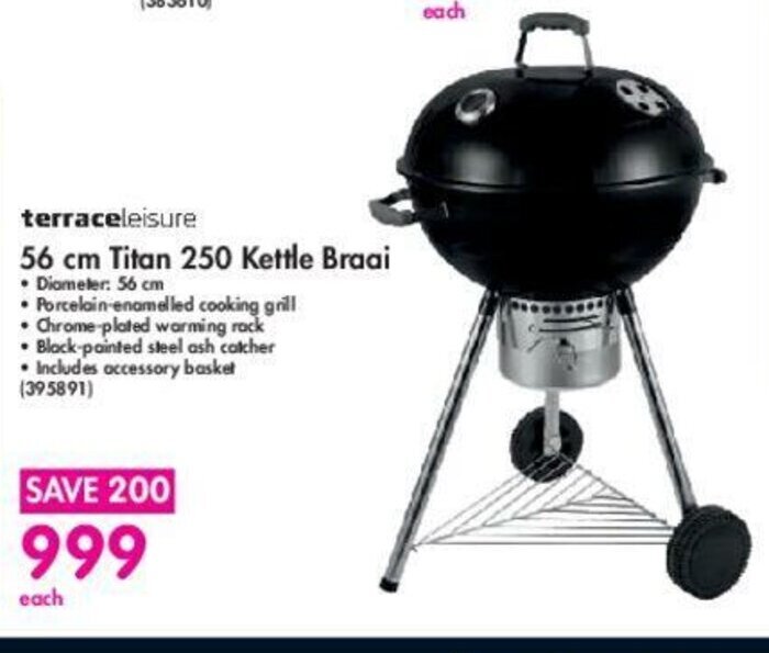 Terraceleisure 56cm Titan Kettle Braai offer at Makro