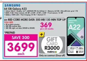 Makro Samsung - 64GB Galaxy A22 offer
