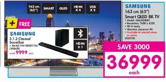 Makro Samsung - 163cm (65") Smart QLED 8K TV offer