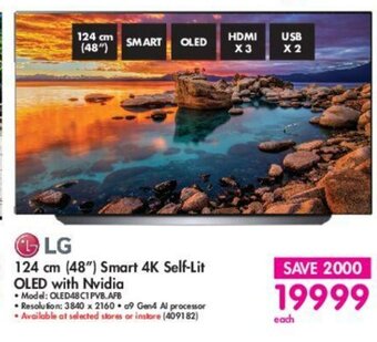 LG - 124cm (48") Smart 4K Self Lit OLED with Nvidia