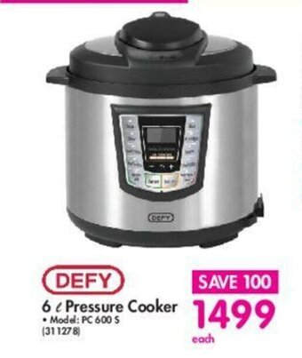Makro DEFY - 6L Pressure Cooker offer