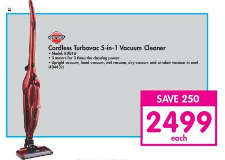 Genesis Cordless Turbovac 5in1 Vacuum Cleaner offer at Makro