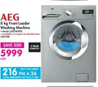 Makro AEG - 8kg front Loader Washing Machine offer