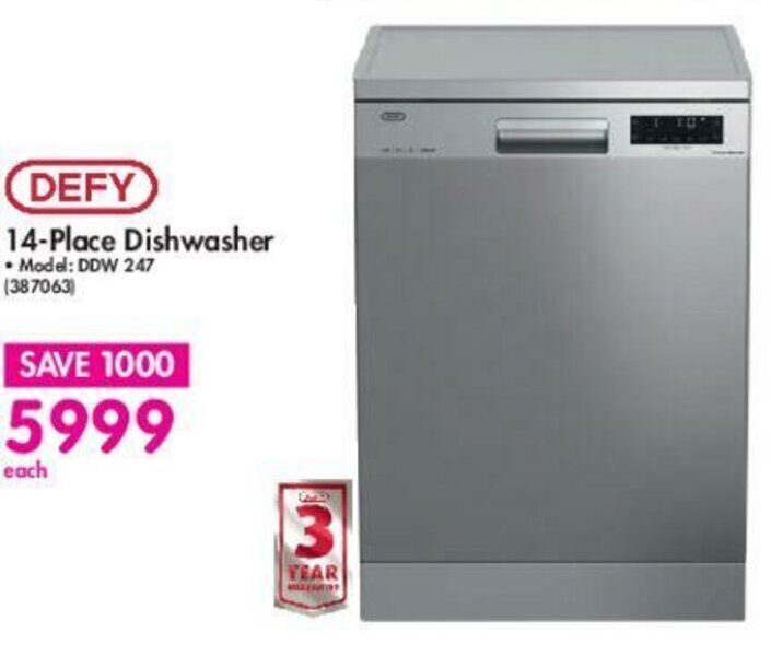 Defy 14Place Dishwasher offer at Makro