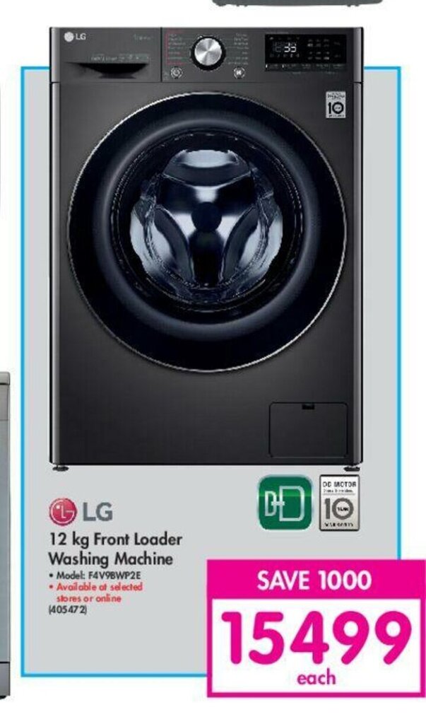 LG 12kg Front Loader Washing Machine offer at Makro