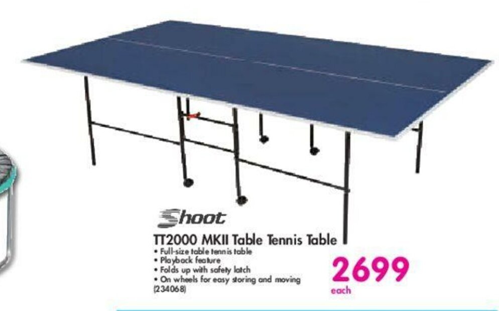 Shoot TT2000 MKII Table Tennis Table offer at Makro