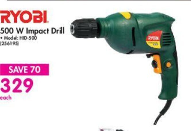 Ryobi impact drill online 500w