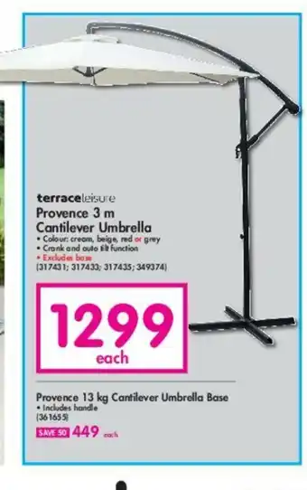 Makro Terrace Leisure - Provence 3m Cantilever Umbrella offer