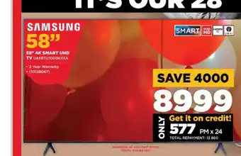 HiFi Corp Samsung - 58" 4k Smart UHD Tv offer