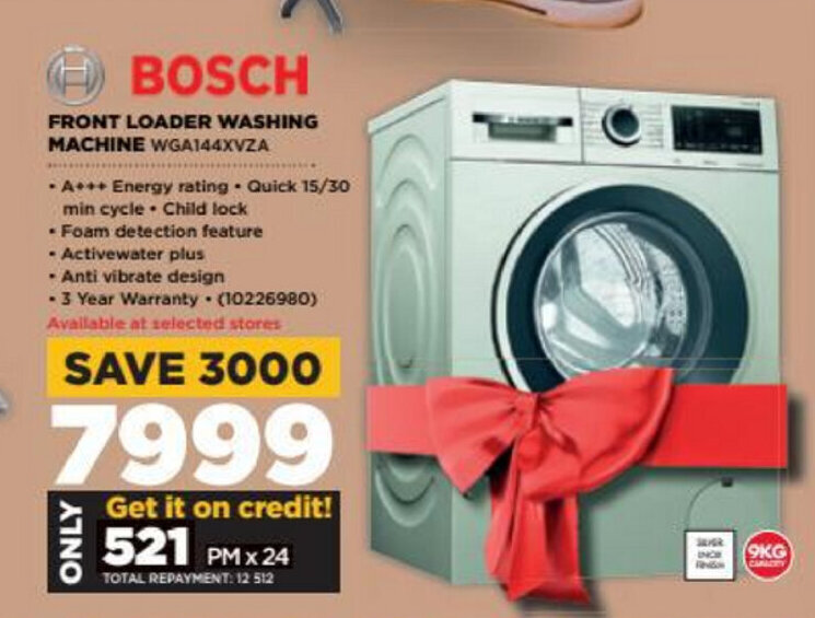 Bosch Front Loader Washing Machine offer at HiFi Corp