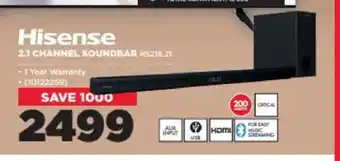 HiFi Corp Hisense - 2.1 Channel Soundbar offer