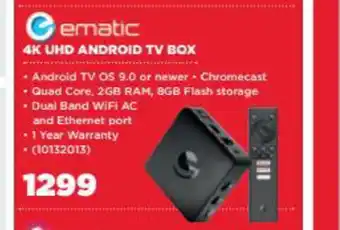 HiFi Corp Ematic - 4K UHD Android TV Box offer
