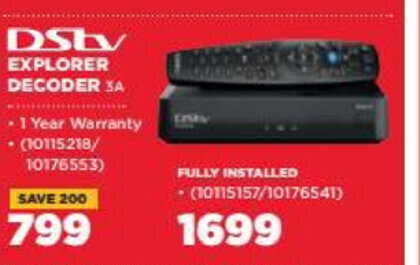 DStv - Explorer Decoder - Fully Installed offer at HiFi Corp