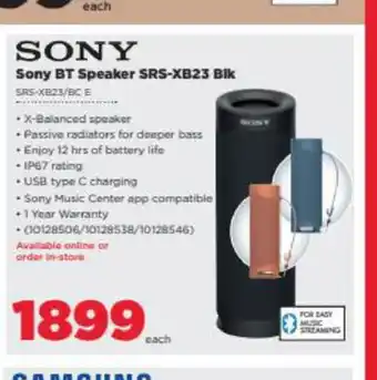 HiFi Corp Sony - Sony BT Speaker - SRS-XB23 Blk offer