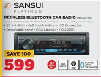 HiFi Corp Sansui - Deckless Bluetooth Car Radio offer