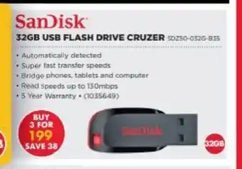 HiFi Corp Sandisk - 32GB Flash Drive Cruzer offer