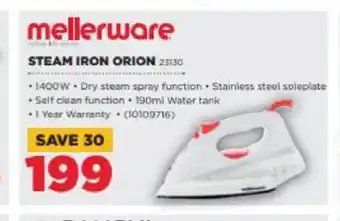 HiFi Corp Mellerware Steam Iron Orion offer