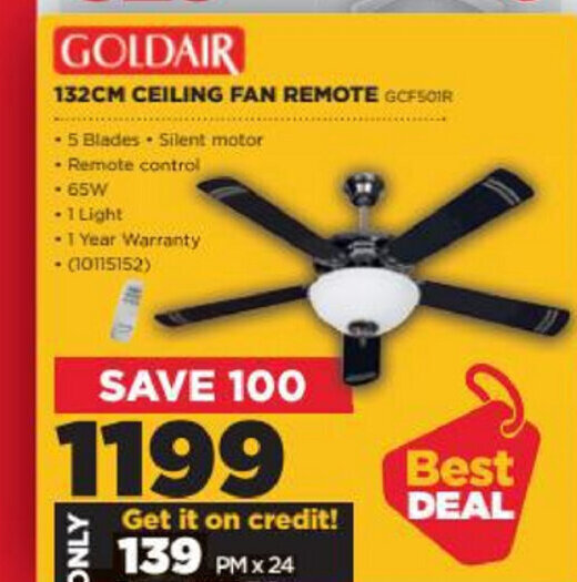 Goldair 132 Ceiling Fan Remote offer at HiFi Corp