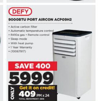 HiFi Corp Defy - 9000BTU Port Aircon ACP09H2 offer