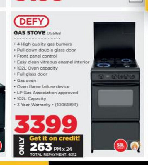 Defy Gas Stove offer at HiFi Corp