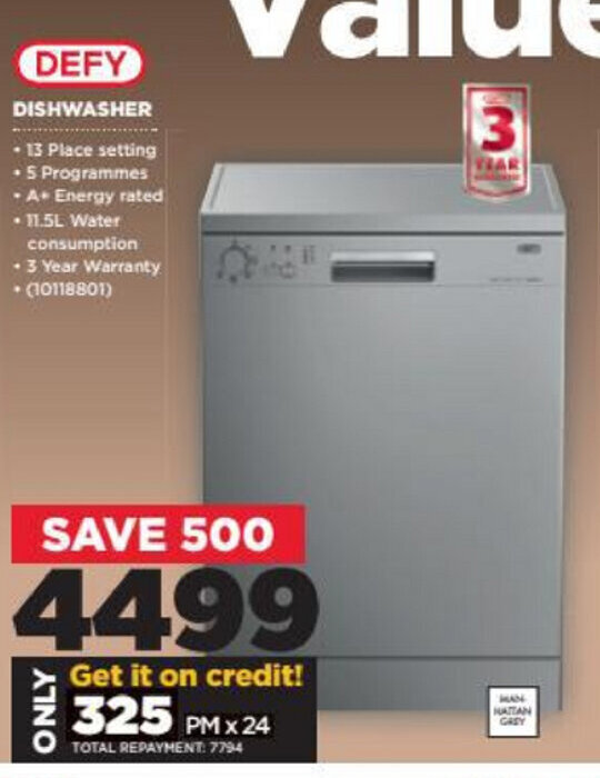 Defy Dishwasher offer at HiFi Corp