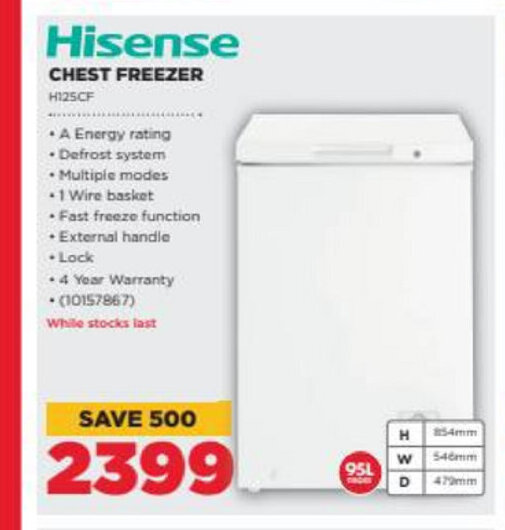 Hisense Chest Freezer offer at HiFi Corp