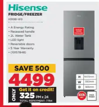 HiFi Corp Hisense - Fridge / Freezer - H310B1-WD offer