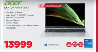 HiFi Corp Acer Laptop - Aspire 3 Core i7 offer