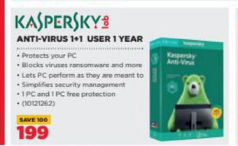 HiFi Corp Kaspersky - Anti Virus 1+1 User 1 Year offer