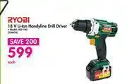 Game Ryobi 18 V Li-Ion Handyline Drill Driver HLD-180 offer