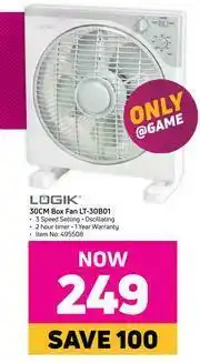 Logik 30cm Box Fan LT-30B01