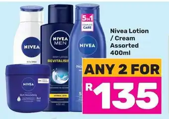 Game Nivea Lotion/ Cream Assorted 400ml offer
