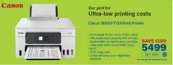 Incredible Connection Canon MAXIFY GX3040 Printer offer