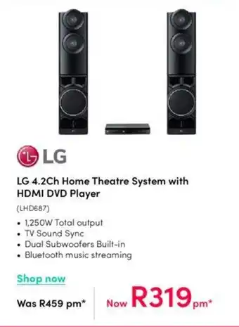 Teljoy LG 4.2Ch Home Theatre System with HDMI DVD Player offer